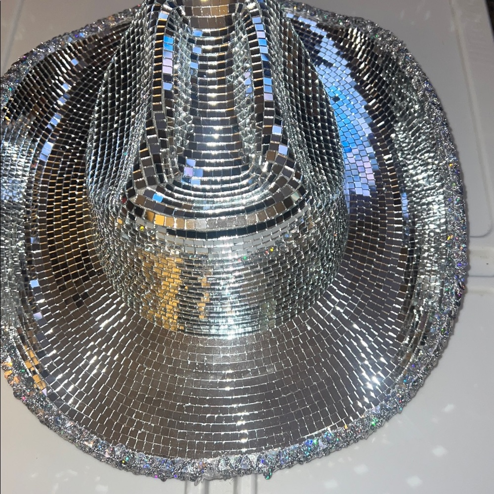 Silver Sequin Cowboy Hat - Picture 2 of 3